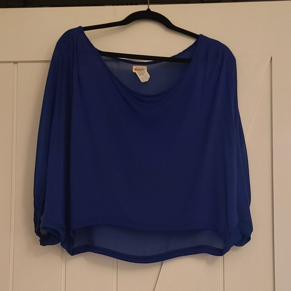 Royal Blue Cropped Blouse size Medium